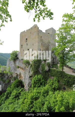 Castello di Reussenstein nel Giura svevo vicino a Neidlingen. Foto Stock