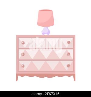 Comodino. Design isolato. Illustrazione vettoriale piatta. Illustrazione Vettoriale