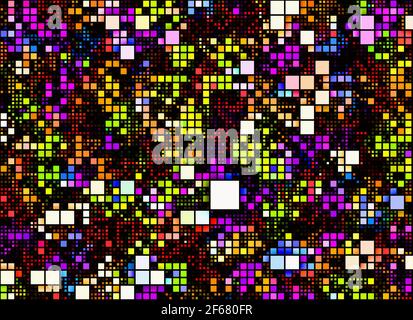 astratto sfondo di quadrati luminosi multicolore Foto Stock