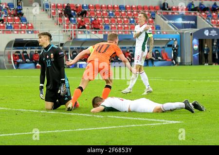 SZEKESFEHERVAR, UNGHERIA - MARZO 30: Festeggia Dani de WIT dei Paesi Bassi U21 durante la partita di campionato UEFA Under 21 Euro Group Stage between Foto Stock