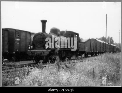 Arrivo del treno merci a Lenhovda. Le ferrovie dello stato, SJ GP 3041. Foto Stock