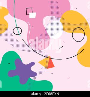 Eleganti dipinti astratti per decorazioni su sfondo rosa Illustrazione Vettoriale