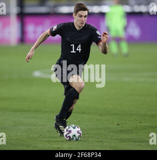 Duisburg, Germania. 2021. Firo: 25.03.2021 Fuvuball, Calcio: LV§nderspiel Nazionale Team WM qualifica Germania, GER-Islanda single action, Florian Neuhaus | Usage worldwide Credit: dpa/Alamy Live News Foto Stock