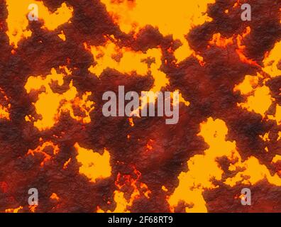 lava calda ad alta risoluzione e carbone del vulcano eruttivo Foto Stock
