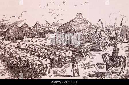 Yurt mongolo. Foto Stock