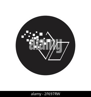 Design vettoriale con icone per la tecnologia del logo del libro digitale Illustrazione Vettoriale