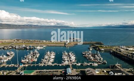 Homer Spit dall'alto a Homer, Alaska. Vista aerea. Foto di alta qualità Foto Stock