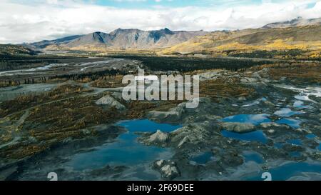 Vista aerea della Matanuska Glacier state Recreation Area in Alaska. Foto di alta qualità Foto Stock