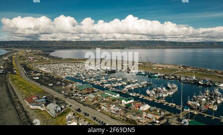 Homer Spit dall'alto a Homer, Alaska. Vista aerea. Foto di alta qualità Foto Stock