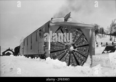Snöslunga A5 destinato a Skåne, esecuzione di prova in Storlien. Foto Stock