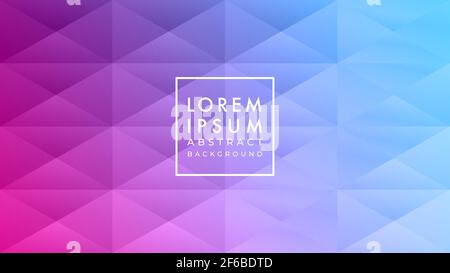 Immagine vettoriale del motivo rettangolare a forma di triangolo. Rosa viola blu sfumato cyberpunk colore. Sfondo geometrico astratto Illustrazione Vettoriale
