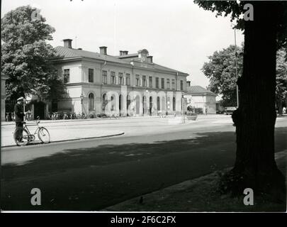 Stazione ferroviaria di Karlskrona dal lato della strada. Foto Stock