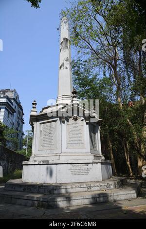 Buco nero di Calcutta monumento. Churchyard di San Giovanni, Kolkata. India. Foto Stock