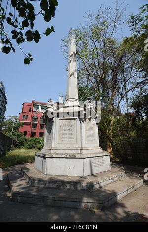 Buco nero di Calcutta monumento. Churchyard di San Giovanni, Kolkata. India. Foto Stock