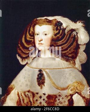 Diego Velazquez - Ritratto Mariana Austria Regina Spagna 1655 Foto Stock