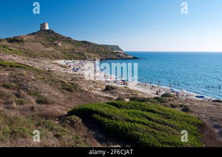 San Giovanni di Sinis spiaggia, Sinis, Cabras, Distretto di Oristano, Sardegna, Italia, Europa Foto Stock