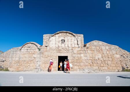 San Giovanni di Sinis chiesa, Sinis, Cabras, Distretto di Oristano, Sardegna, Italia, Europa Foto Stock