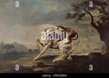 George Stubbs - Leone attacco Horse 1765 Foto Stock