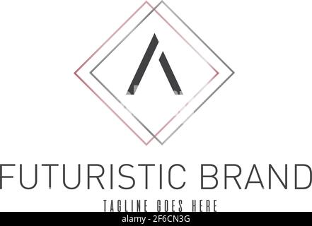 Moderno elegante Silver Rose Gold Geometric Letter A Logo Vector Modello EPS modificabile sofisticato Illustrazione Vettoriale