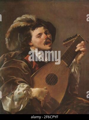 Hendrick ter Brugghen - giocatore di Liuto di canto 1624 Foto Stock