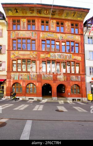 Edificio del vecchio municipio di Liestal, kanton Baselland, Svizzera. Foto Stock