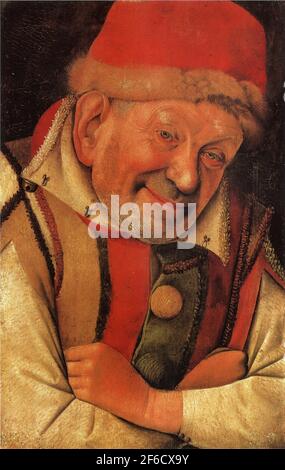 Jean Fouquet - Ritratto Ferrar buffone di corte Gonella C 1442 Foto Stock