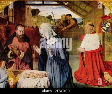 Jean Hey (chiamato Maestro di Moulins) - Natività C 1490 Foto Stock