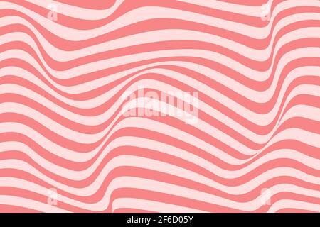 Sfondo ondulato alla moda. Illustrazione vettoriale del pattern a strisce con illusione ottica Foto Stock