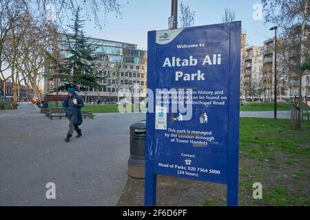 altab ali parco whitechapel Foto Stock