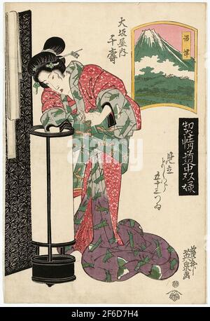 Keisai Eisen (渓斎英泉, 1790 - 1848) - Numazu Senju Sakaya 1823 Foto Stock