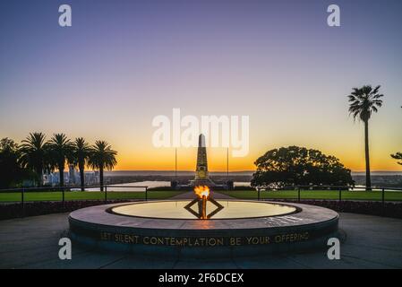 17 gennaio 2019: Il Cenotaph Memoriale della Guerra di Stato al parco dei re a perth, australia, svelato nell'anno del Centenario dell'Australia Occidentale, 24 No Foto Stock