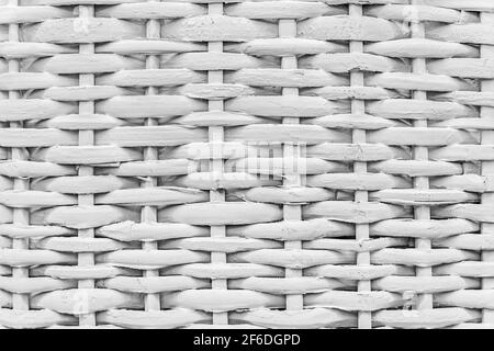 Bianco wicker basket texture sfondo, astratto modello senza giunture, fatto a mano. Foto Stock