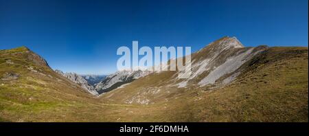 Vista panoramica Karwendel montagne in Tirolo, Austria Foto Stock