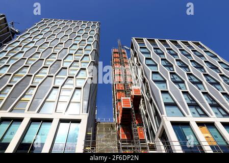 Londra, Inghilterra, Regno Unito. L'ufficio di Broadway e il complesso residenziale su Victoria Street, Westminster. Lavori di costruzione, marzo 2021 Foto Stock