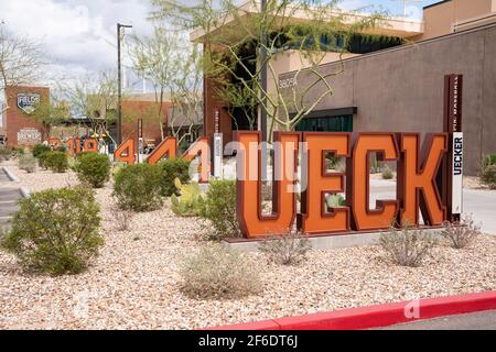 Chicago White Sox Visita Milwaukee Brewers presso gli American Family Fields di Phoenix durante una partita di allenamento primaverile, venerdì 26 marzo 2021, a Phoenix, AZ. Foto Stock