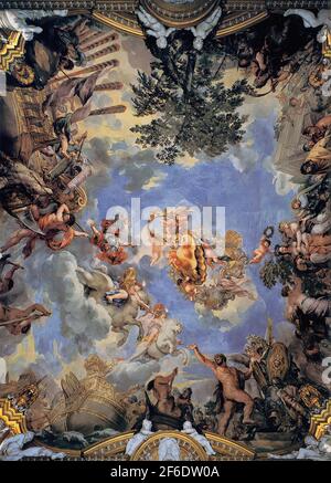 Pietro da Cortona - Fresco soffitto con armi da camice Medicee 1644 Foto Stock