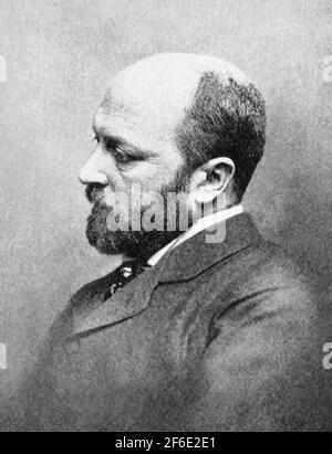 Foto ritratto d'epoca dell'autore americano Henry James (1843 – 1916). Foto circa 1890. Foto Stock