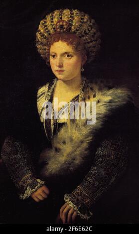 Tiziano Vecelli o Vecellio a.k.a Tiziano - Ritratto D Isabell D Este 1536 Foto Stock