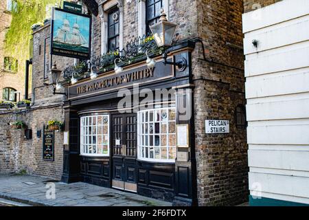 The Prospect of Whitby Pub, Wapping, Londra, Regno Unito Foto Stock