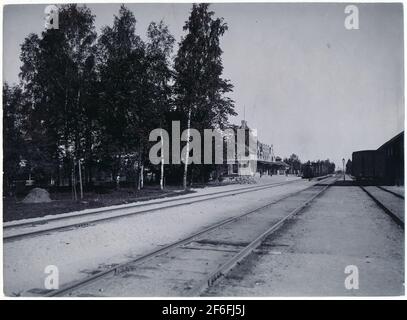 Le ferrovie dello stato, SJ, locomotiva a vapore con 2 auto. Foto Stock