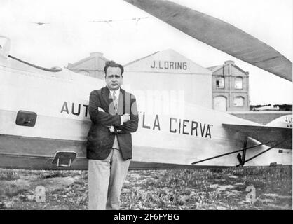 JUAN de la CIERVA (1895-1936) ingegnere civile spagnolo e inventore dell'autogiro Foto Stock