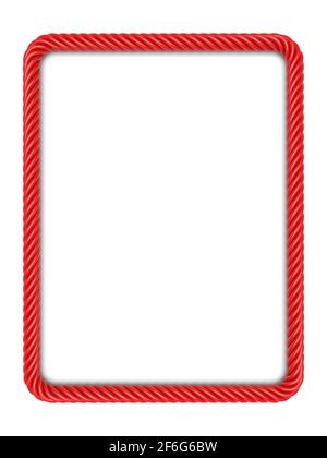 Cornice rettangolare composta da ??di corda rossa. immagine 3d Foto Stock