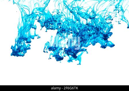 Inchiostro di colore blu vernice astratta modello in acqua liquido Foto Stock