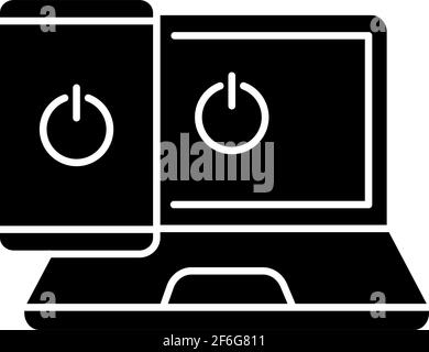 Andare offline icona glifo nero Illustrazione Vettoriale