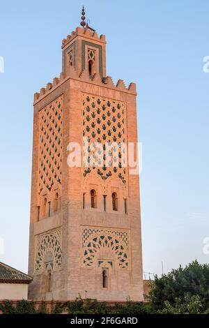 Architettura a ben Youssef Madrasa a Marrakech Marocco Foto Stock