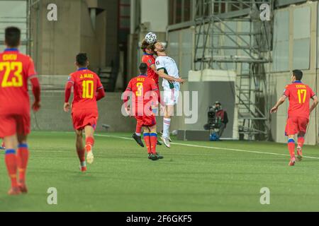 Andorra la Vella, Andorra : 2021 Marzo 31 : giocatori in azione nella Coppa del mondo Qatar 2022 Qualifiche match Andorra vs Ungheria Foto Stock