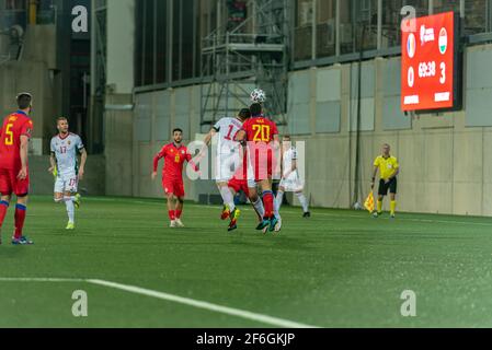 Andorra la Vella, Andorra : 2021 Marzo 31 : giocatori in azione nella Coppa del mondo Qatar 2022 Qualifiche match Andorra vs Ungheria Foto Stock