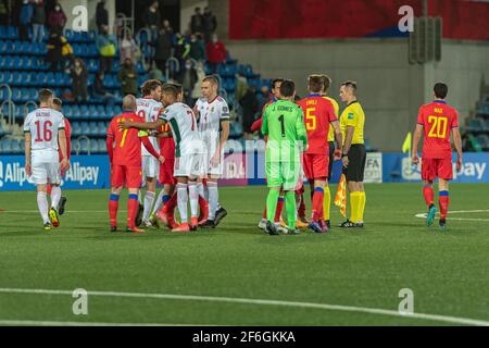 Andorra la Vella, Andorra : 2021 Marzo 31 : giocatori in azione nella Coppa del mondo Qatar 2022 Qualifiche match Andorra vs Ungheria Foto Stock