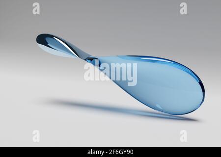 Illustrazione 3D di una figura trasparente su sfondo grigio con luce bianca. Inusuale figura geometrica tridimensionale. Foto Stock