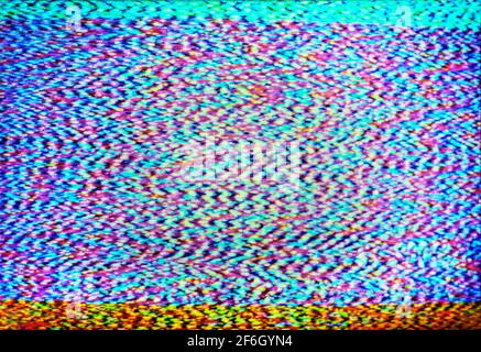 Primo piano della televisione statica Foto Stock